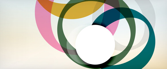 Fototapeta premium Ring geometric shapes, o letter repetition wallpaper. Abstract background for business or technology presentations, internet posters or web brochure covers