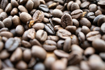 Close up of coffee beans