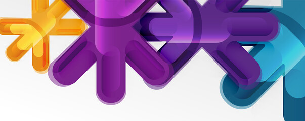 Fototapeta premium Abstract glossy crosses background for business or technology presentations, internet posters or web brochure covers