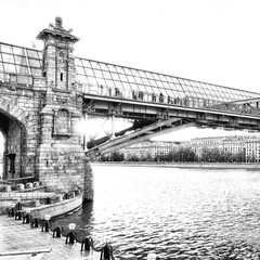 Obraz premium bridge over the Moscow river