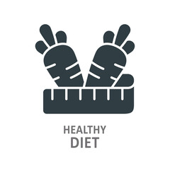 Healthy diet black glyph icon. Vector isolated illustration.