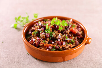 red bean and minced beef