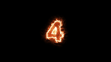 number 4 letter burning or flammable