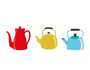 やかんのベクターイラスト　ケトル　キッチン用品