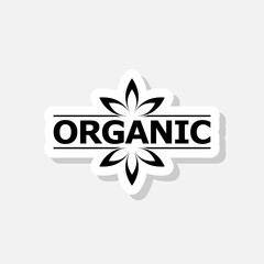 Organic sticker icon isolated on white background