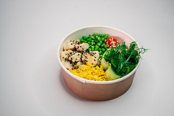 Bowl with chicken