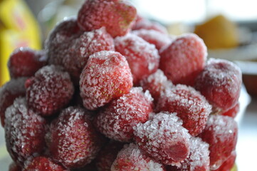 raspberries on a white background