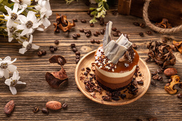 Choclate and coffee mousee cake