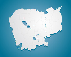 Creative vector template Asia country map Cambodia
