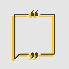 Quote square text with bracket, vector banner