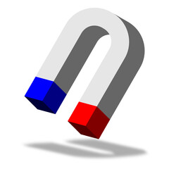 Magnet vector with isolated white background.