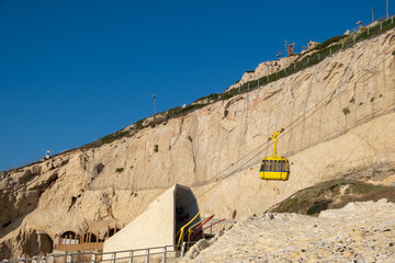 The cable cars in the Rosh Hanikra. Israel © vadiml