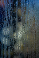 rainy days, rain drops on the window surface