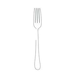 Fork one line drawing, vector illustration