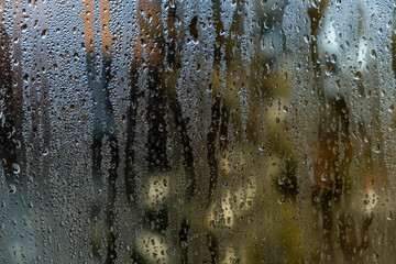 rain drops on the window surface 