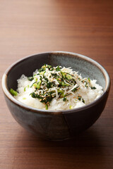 野沢菜しらすのごはん