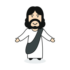 cute jesus character vector set