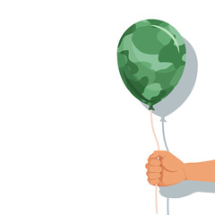 23 February. Day of the defender of Fatherland. Camouflage ball in hand no background. Vector graphic element.