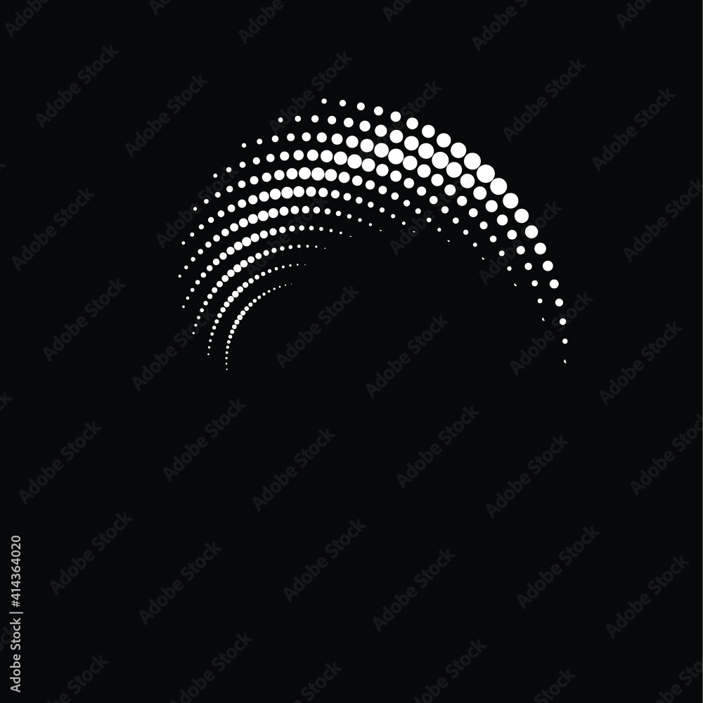 Poster halftone dots in circle form. round logo . vector dotted frame . design element