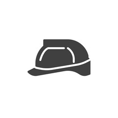Safety helmet vector icon. filled flat sign for mobile concept and web design. Hard hat - head protection glyph icon. Symbol, logo illustration. Vector graphics
