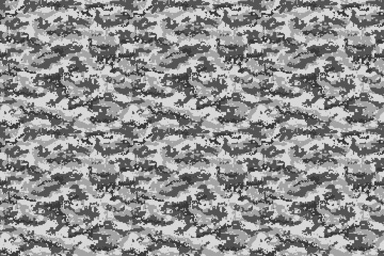 Gray Digital Military Camouflage Background. Vector Illustration