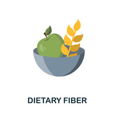 Obraz premium Dietary Fiber flat icon. Color simple element from nutrition collection. Creative Dietary Fiber icon for web design, templates, infographics and more