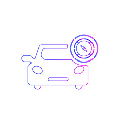 Car location, GPS, car tracking, car parking zone, map, compass, pointer, car garage, automobile, home parking location, parking location icon with vector illustration, and flat style.