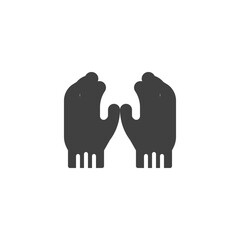 Protective gloves vector icon. filled flat sign for mobile concept and web design. Safety gloves glyph icon. Symbol, logo illustration. Vector graphics