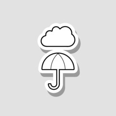Umbrella cloud sticker icon 