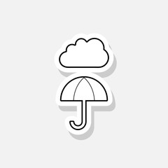 Umbrella cloud sticker icon 