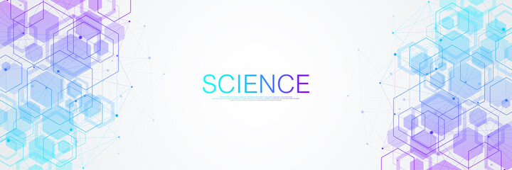 Health care and medical pattern innovation concept background design. Abstract geometric hexagons shape medicine and science background. Vector illustration.