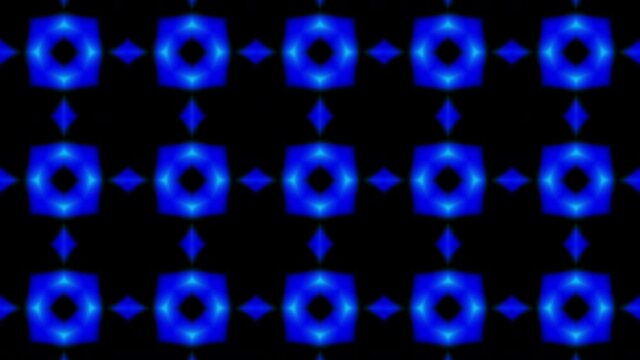 Absract Glowing Kaleidoscope lights in blue shades.