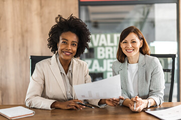 Portrait of a two successful business partners.