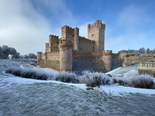 Snowy castle of La Mota 
