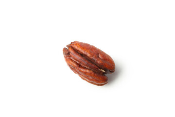 Tasty pecan nut isolated on white background