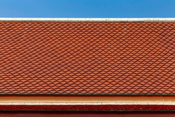Clay tile roof at Thai temple pattern and background seamless