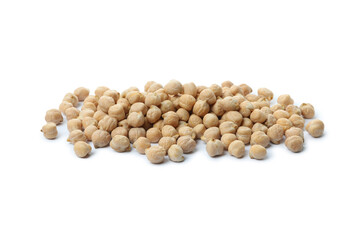 Fresh raw chickpea isolated on white background