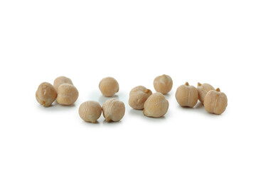 Fresh raw chickpea isolated on white background