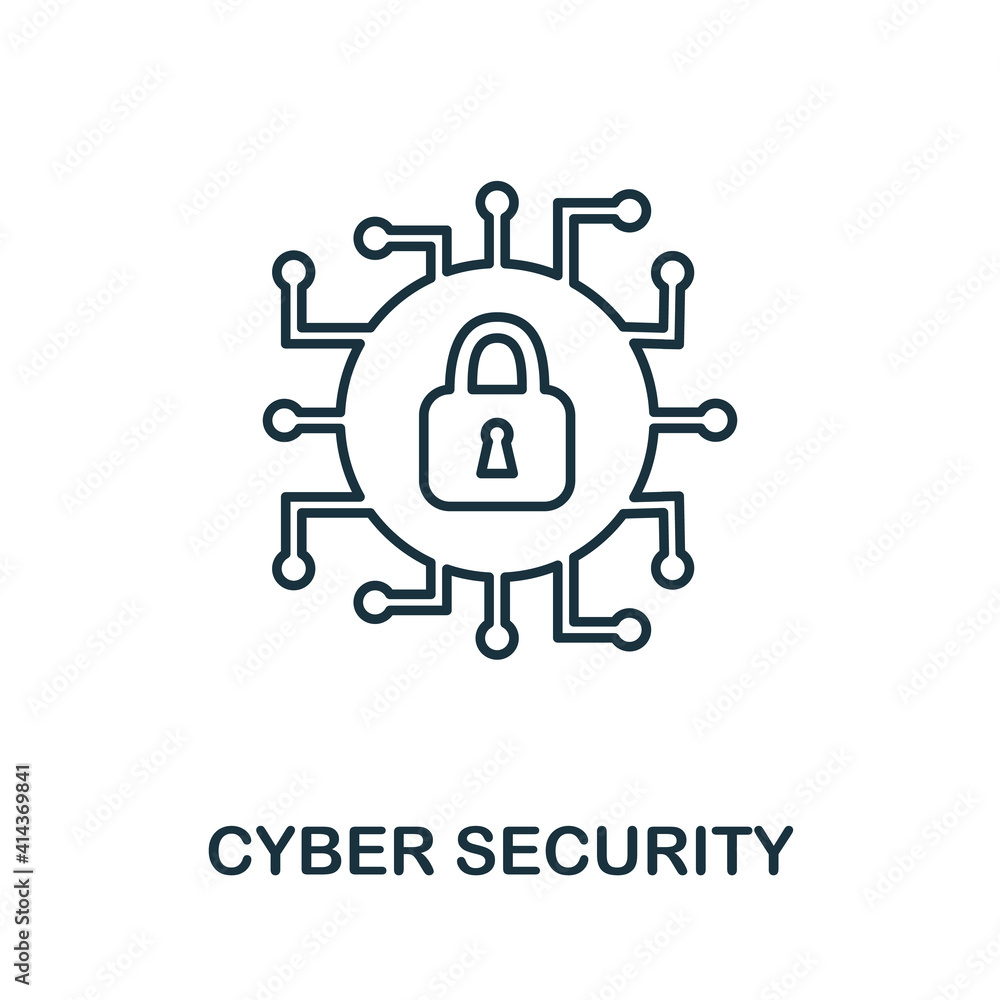 Poster cyber security icon. simple element from internet security collection. creative cyber security icon 