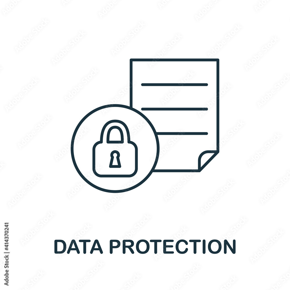 Poster data protection icon. simple element from internet security collection. creative data protection ico