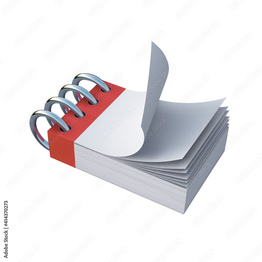Fototapete Blank notebook with blank sheets in a horizontal position. Vector graphics
