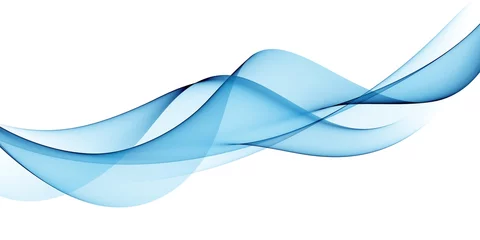 Gordijnen Abstracte Golf Blue abstract lines swoosh wave Smooth wave border background Wave blue flow  © gojalia