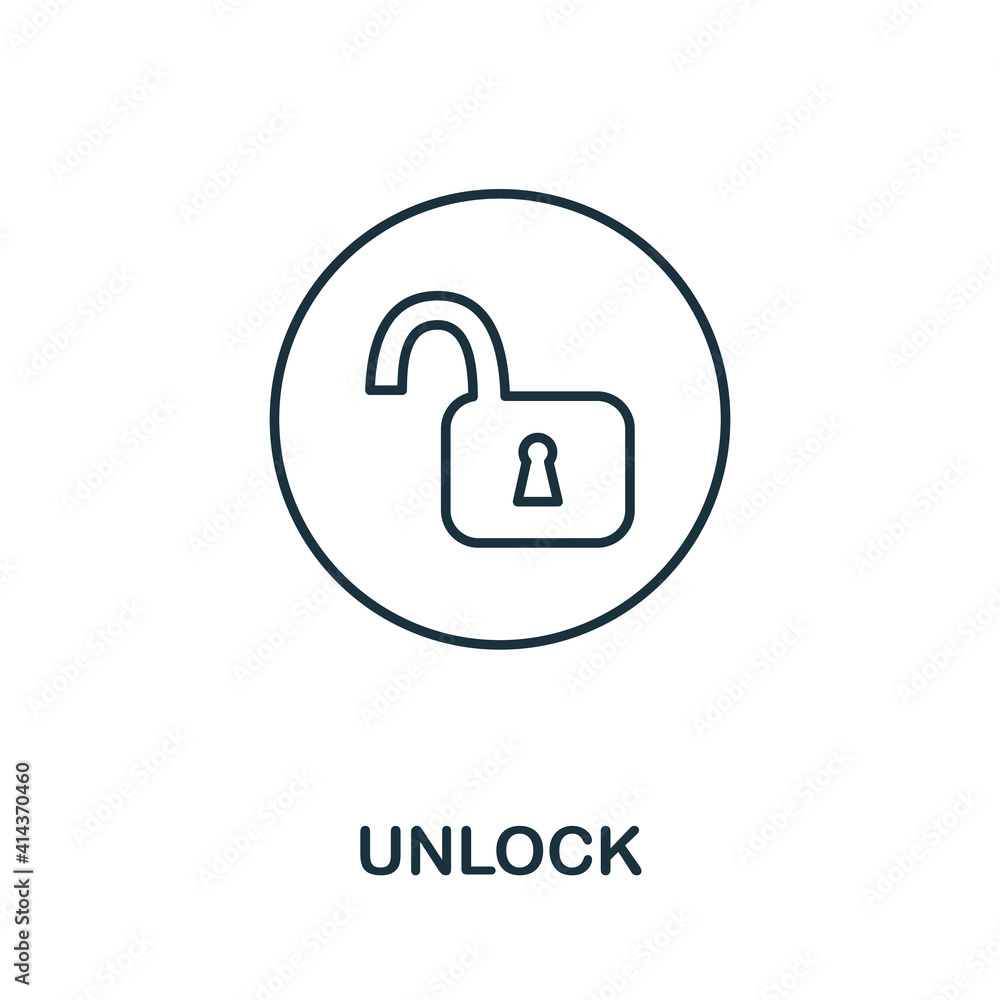 Aufkleber unlock icon. simple element from internet security collection. creative unlock icon for web design, 