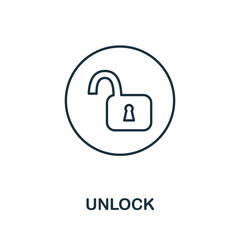 Unlock icon. Simple element from internet security collection. Creative Unlock icon for web design, templates, infographics and more