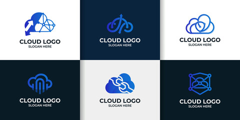 cloud logo, creative cloud logo set