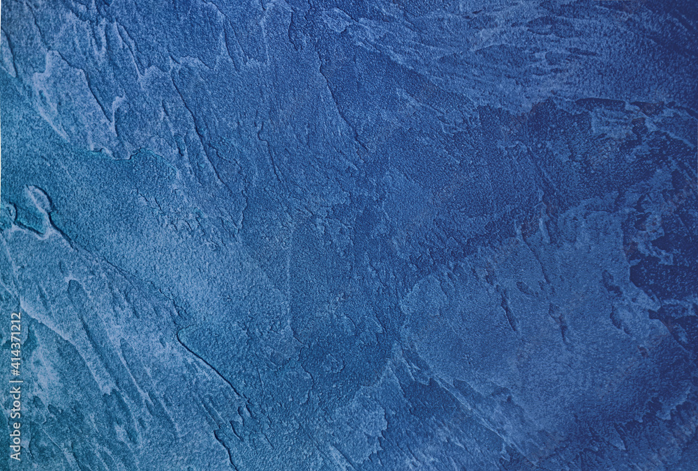 Poster background image of texture of plaster in blue tones.