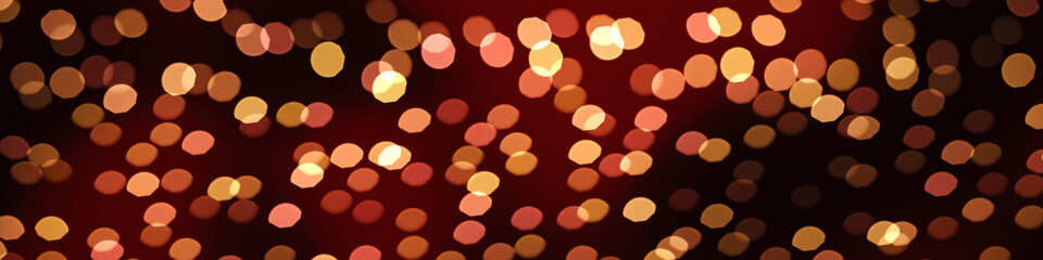 wide bokeh lights background banner