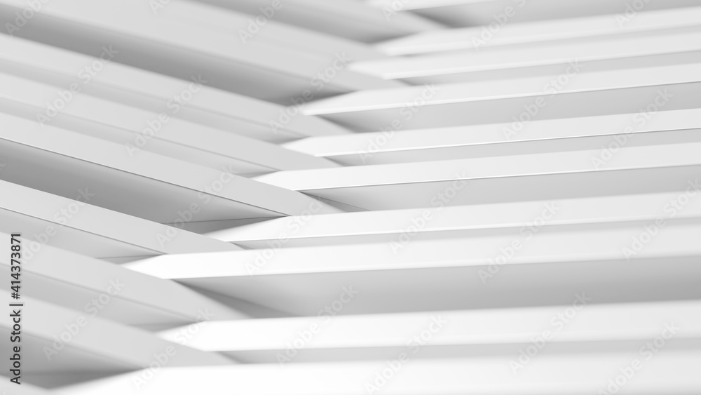 Poster abstract background made of white long cubes. 3d rendering