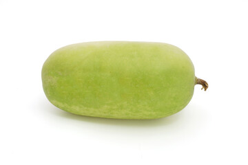 1 Winter melon isolated on a white background.  (White gourd, Winter gourd or Ash gourd)