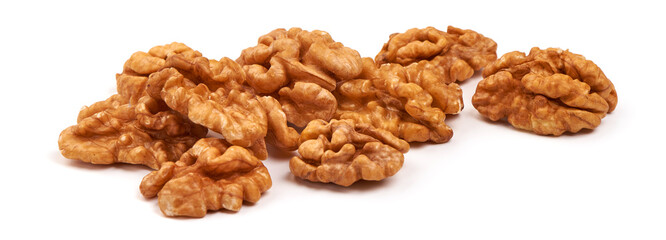 Walnut kernel, Nuts, isolated on white background